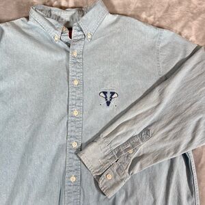Vintage Villanova Wildcats Lacrosse Oxford Button Down Shirt Mens XL Blue 90s